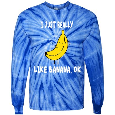 Banana Lover I Just Really Like Banana Fruit Premium Gift Tie-Dye Long Sleeve Shirt