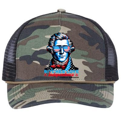 Bitches Love Independence Funny 4th Of July Thomas Jefferson Retro Rope Trucker Hat Cap