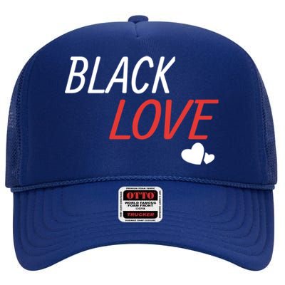 Black Love Is A Beautiful Work Of Art African Couple Gift Funny Gift High Crown Mesh Back Trucker Hat