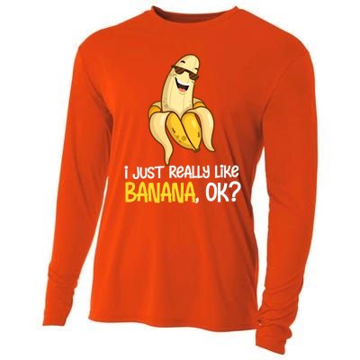 Banana Lover I Just Really Like Banana Fruit Cool Gift Cooling Performance Long Sleeve Crew