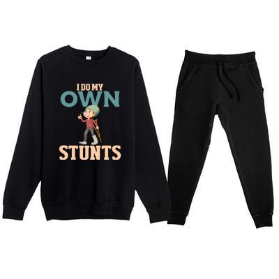 Broken Leg Injury Ankle Knee Funny Get Well Soon Gift Premium Crewneck Sweatsuit Set