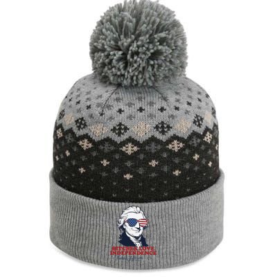 Bitches Love Independence Funny Patriotic Thomas Jefferson The Baniff Cuffed Pom Beanie