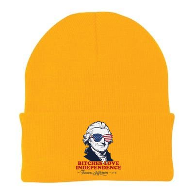 Bitches Love Independence Funny Patriotic Thomas Jefferson Knit Cap Winter Beanie