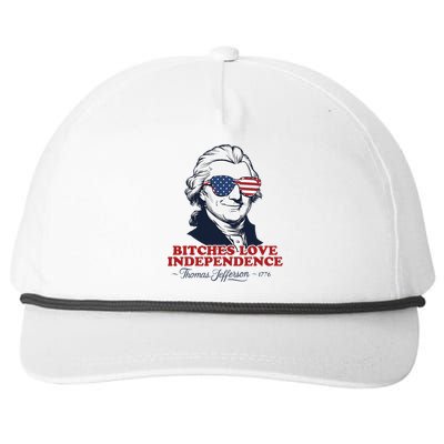 Bitches Love Independence Funny Patriotic Thomas Jefferson Snapback Five-Panel Rope Hat