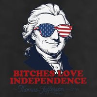 Bitches Love Independence Funny Patriotic Thomas Jefferson Adult Drive Performance Visor