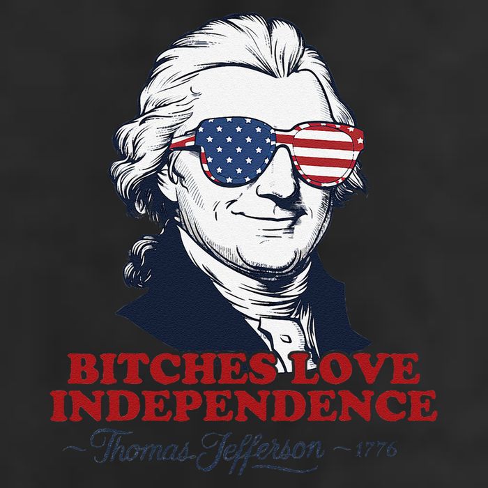 Bitches Love Independence Funny Patriotic Thomas Jefferson Adult Drive Performance Visor