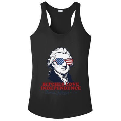 Bitches Love Independence Funny Patriotic Thomas Jefferson Ladies PosiCharge Competitor Racerback Tank