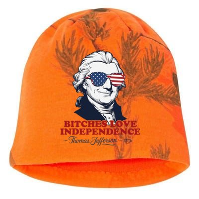 Bitches Love Independence Funny Patriotic Thomas Jefferson Kati - Camo Knit Beanie