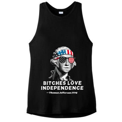 Bitches Love Independence Funny Founding Fathers Ladies PosiCharge Tri-Blend Wicking Tank
