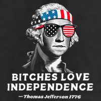 Bitches Love Independence Funny Founding Fathers 7 Panel Mesh Trucker Snapback Hat