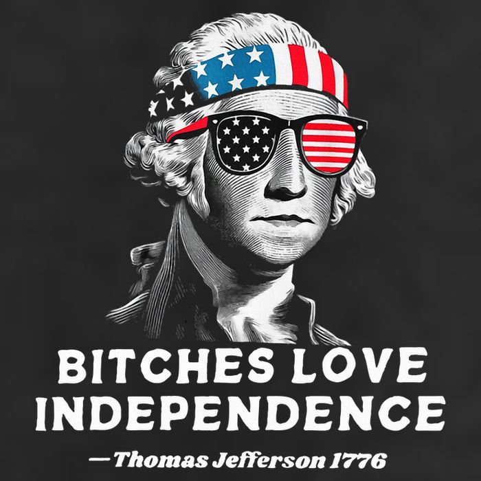Bitches Love Independence Funny Founding Fathers 7 Panel Mesh Trucker Snapback Hat