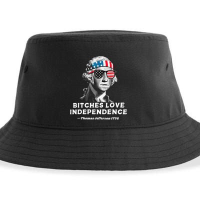 Bitches Love Independence Funny Founding Fathers Sustainable Bucket Hat