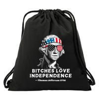 Bitches Love Independence Funny Founding Fathers Drawstring Bag
