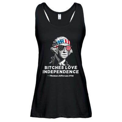 Bitches Love Independence Funny Founding Fathers Ladies Essential Flowy Tank