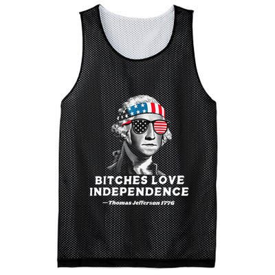 Bitches Love Independence Funny Founding Fathers Mesh Reversible Basketball Jersey Tank