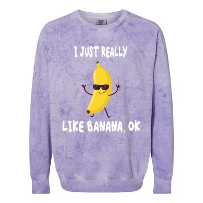 Banana Lover I Just Really Like Banana Fruit Premium Gift Colorblast Crewneck Sweatshirt