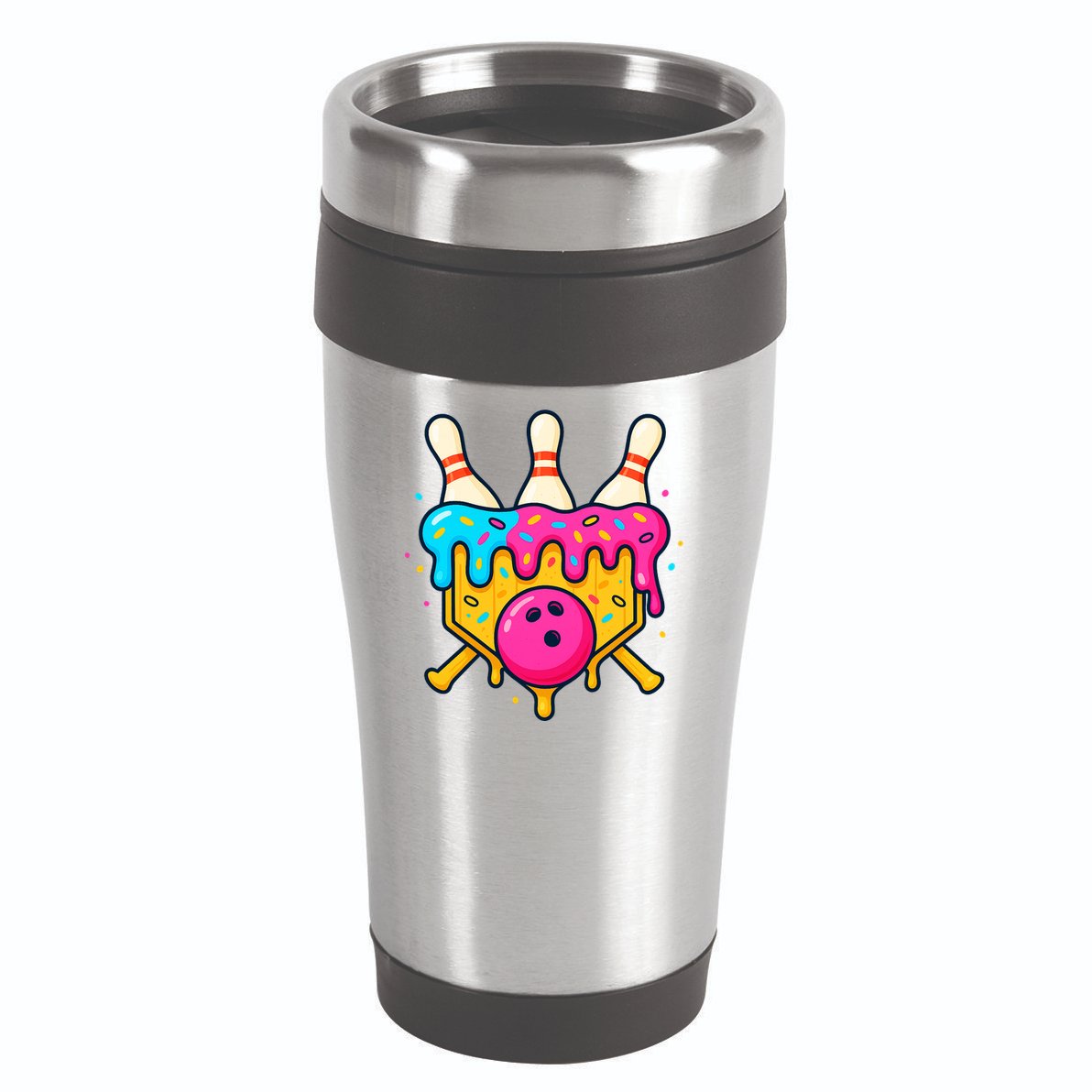 Bowling Lane Ice Cream Drip Home Plate 16oz Travel Tumbler