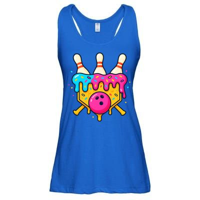 Bowling Lane Ice Cream Drip Home Plate Ladies Essential Flowy Tank