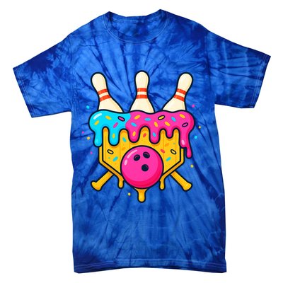 Bowling Lane Ice Cream Drip Home Plate Tie-Dye T-Shirt