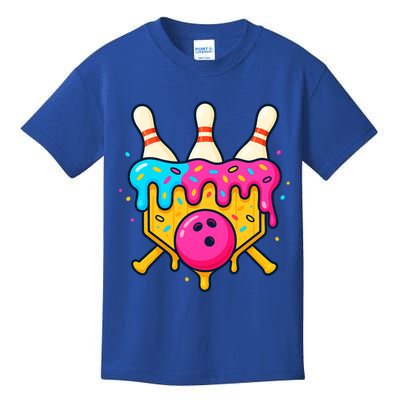 Bowling Lane Ice Cream Drip Home Plate Kids T-Shirt