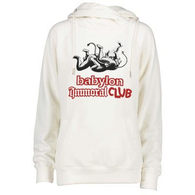 Babylon La Immoral Club Womens Funnel Neck Pullover Hood