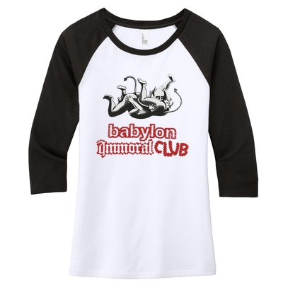 Babylon La Immoral Club Women's Tri-Blend 3/4-Sleeve Raglan Shirt