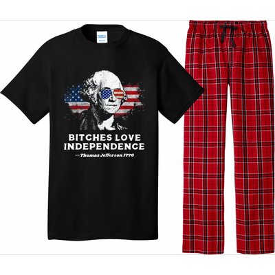 Bitches Love Independence Funny Founding Fathers 4th Of July Pajama Set