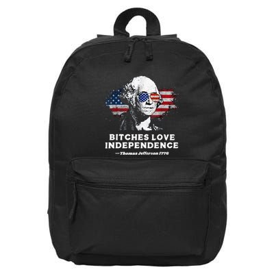 Bitches Love Independence Funny Founding Fathers 4th Of July 16 in Basic Backpack
