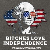 Bitches Love Independence Funny Founding Fathers 4th Of July Cotton Canvas Backpack