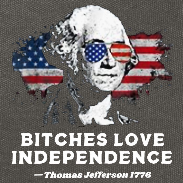 Bitches Love Independence Funny Founding Fathers 4th Of July Cotton Canvas Backpack