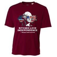 Bitches Love Independence Funny Founding Fathers 4th Of July Cooling Performance Crew T-Shirt