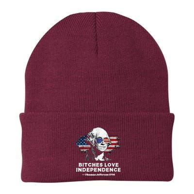 Bitches Love Independence Funny Founding Fathers 4th Of July Beanie