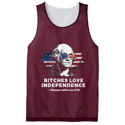 Bitches Love Independence Funny Founding Fathers 4th Of July Mesh Reversible Basketball Jersey Tank