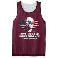 Bitches Love Independence Funny Founding Fathers 4th Of July Mesh Reversible Basketball Jersey Tank