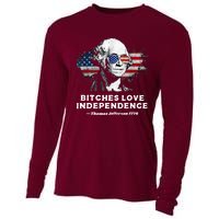 Bitches Love Independence Funny Founding Fathers 4th Of July Cooling Performance Long Sleeve Crew