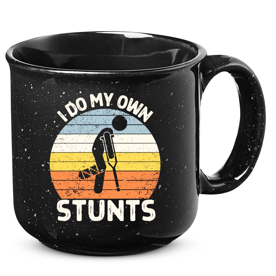 Broken Leg I Do My Own Stunts Vintage Gift 15oz Campfire Ceramic Mug