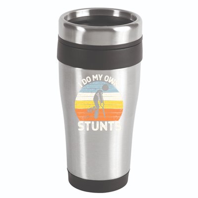 Broken Leg I Do My Own Stunts Vintage Gift 16oz Travel Tumbler