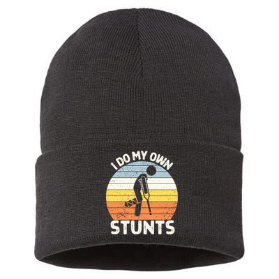 Broken Leg I Do My Own Stunts Vintage Gift Sustainable Knit Beanie