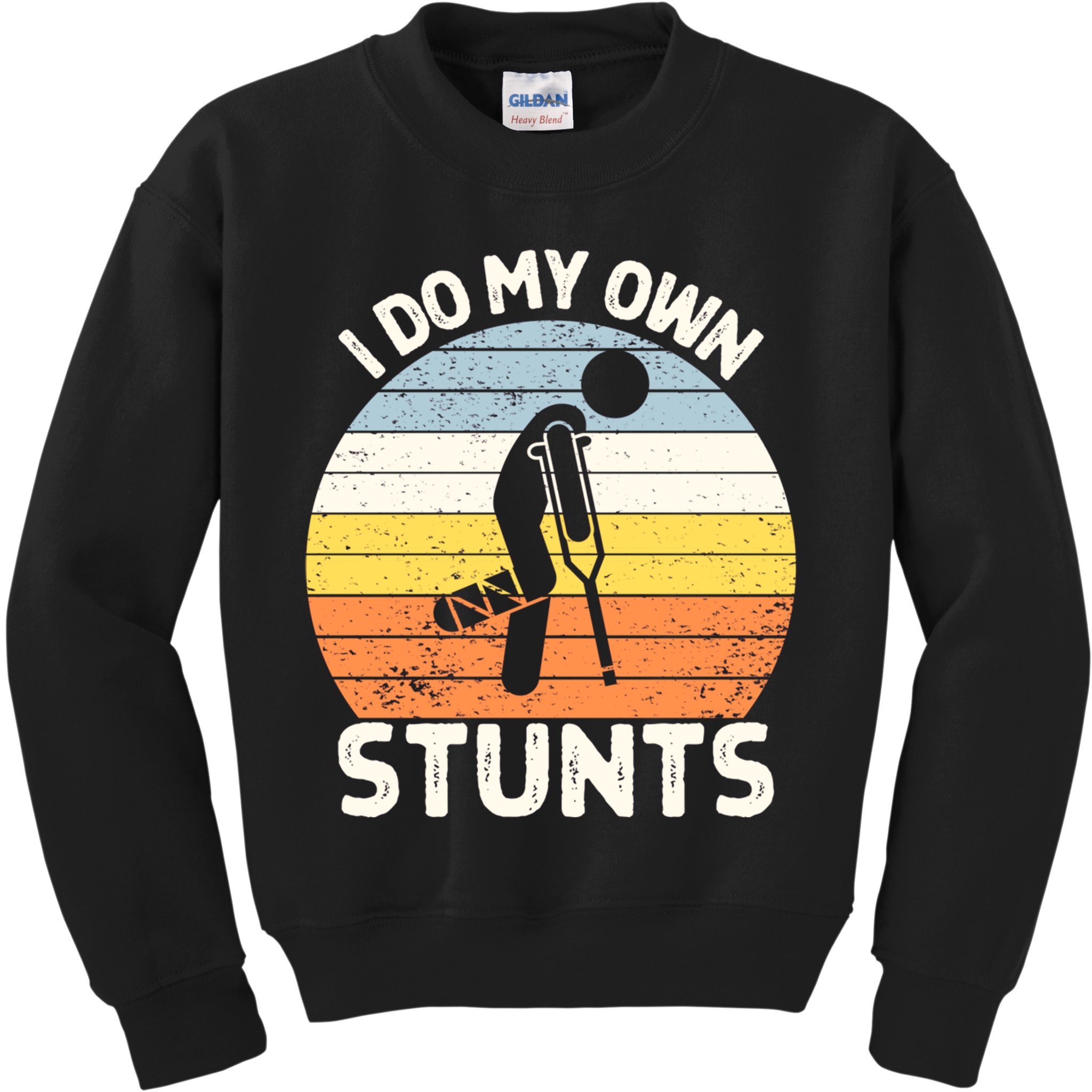 Broken Leg I Do My Own Stunts Vintage Gift Kids Sweatshirt
