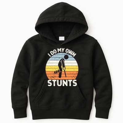 Broken Leg I Do My Own Stunts Vintage Gift Kids Hoodie