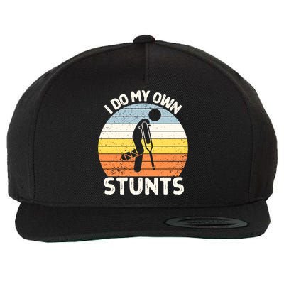 Broken Leg I Do My Own Stunts Vintage Gift Wool Snapback Cap