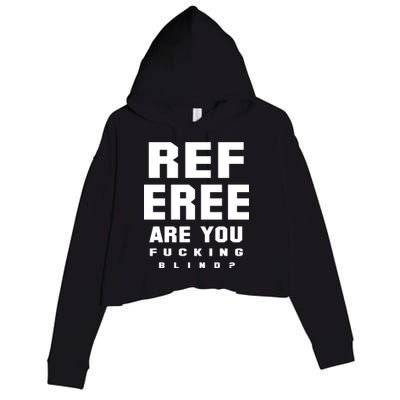 Blind Referee Funny Crop Fleece Hoodie