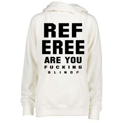 Blind Referee Funny Womens Funnel Neck Pullover Hood