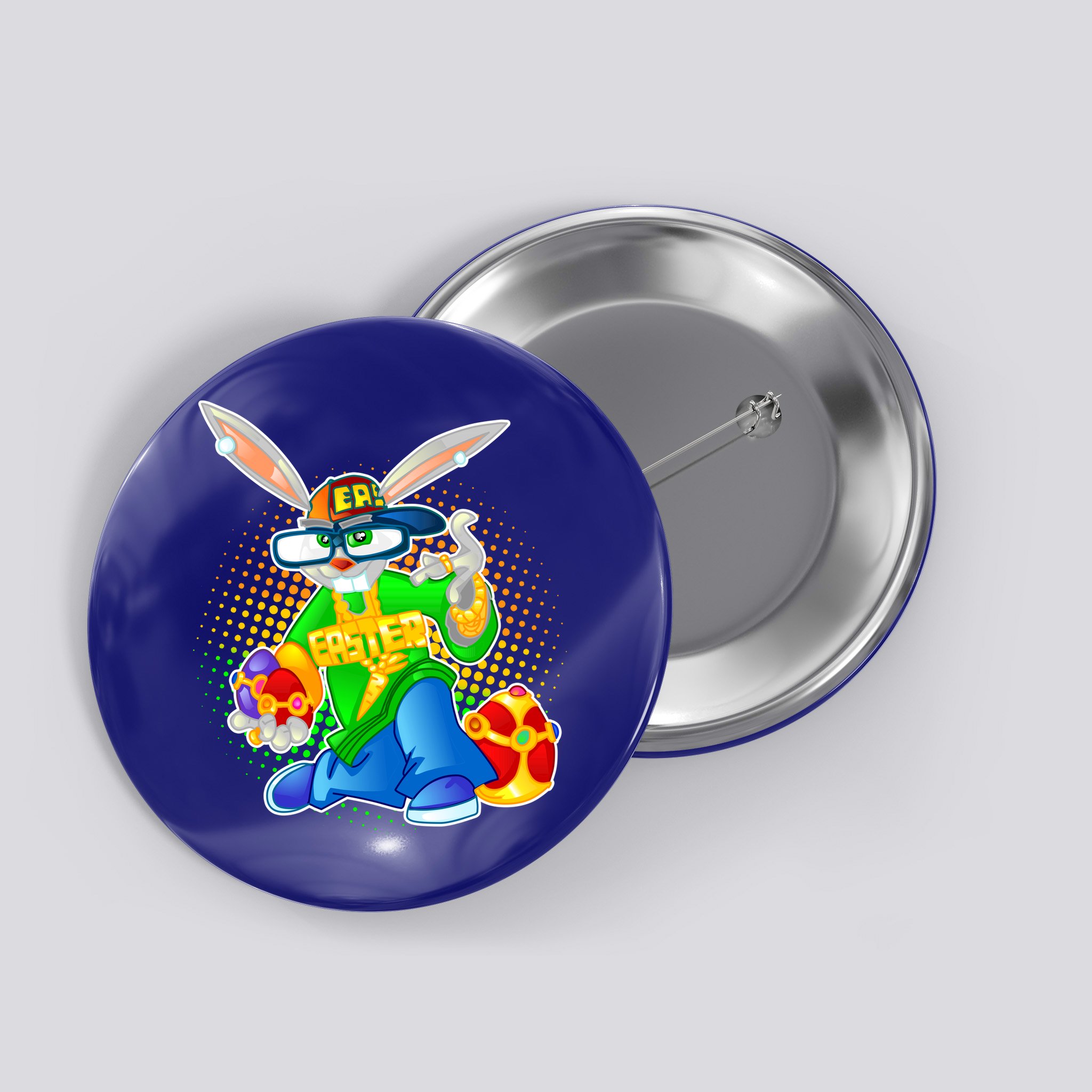 Blinged Easter Bunny Button