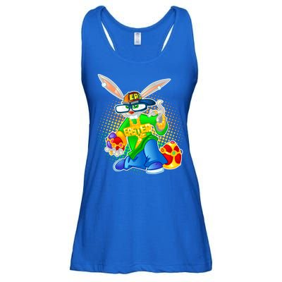 Blinged Easter Bunny Ladies Essential Flowy Tank