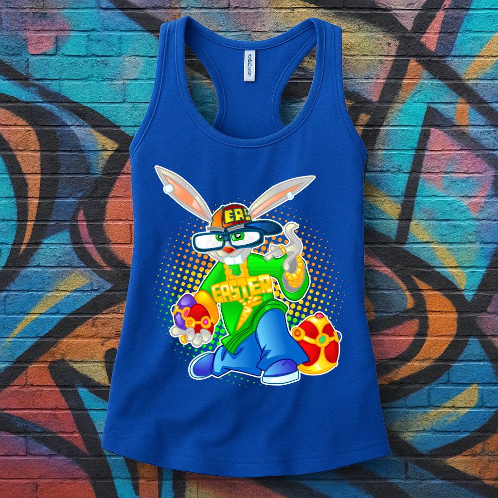 Blinged Easter Bunny Womens Tank Top