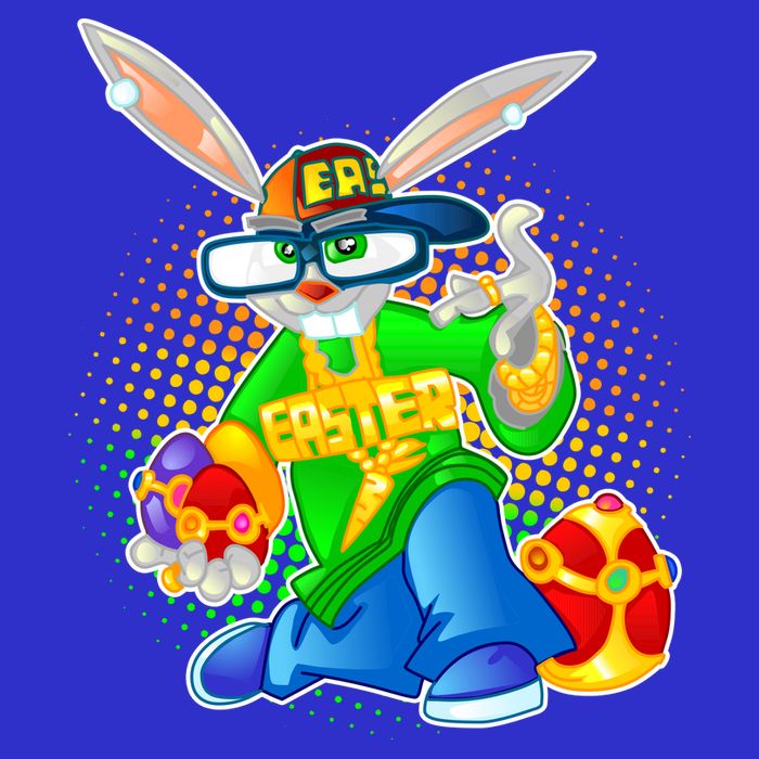 Blinged Easter Bunny Tie-Dye T-Shirt