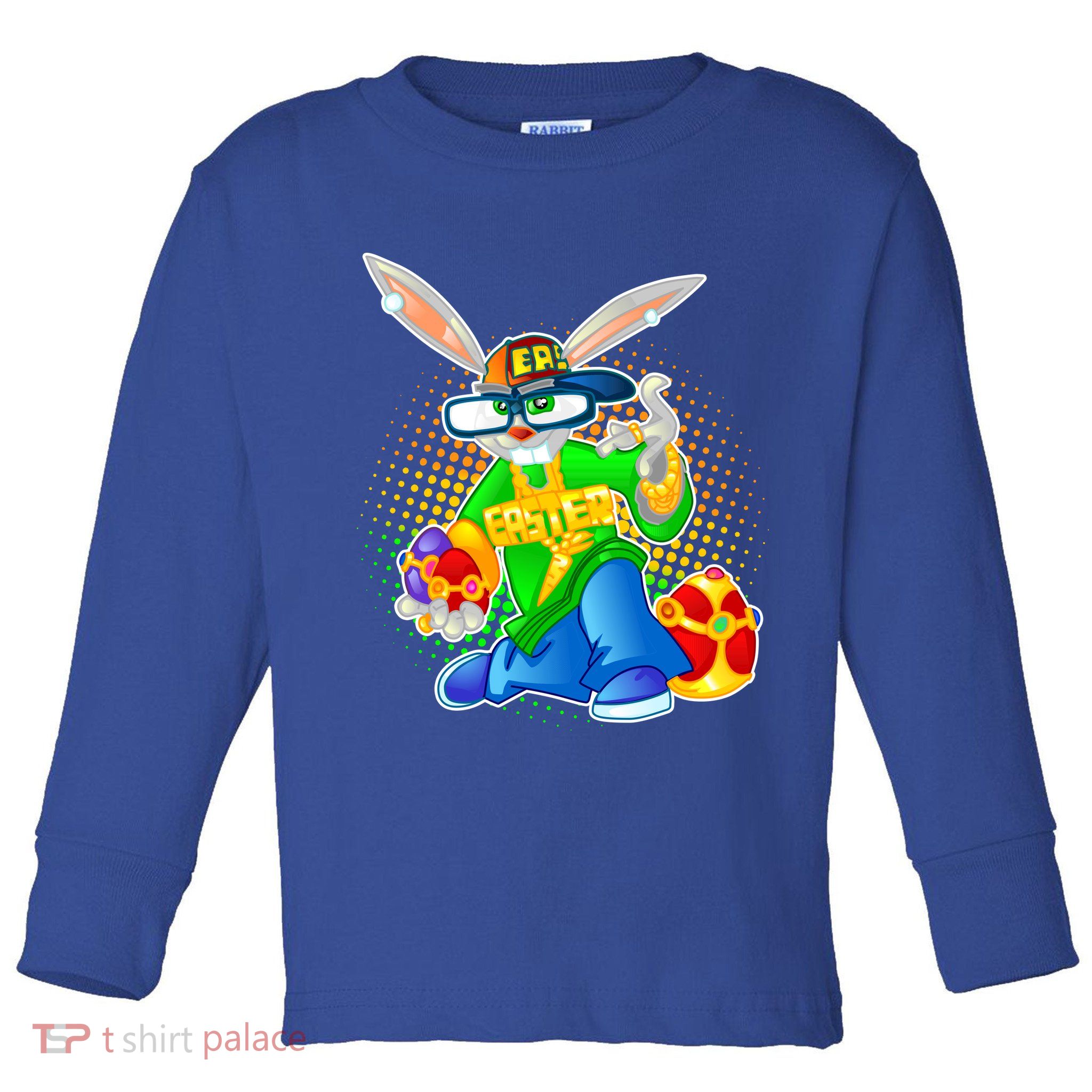 Blinged Easter Bunny Toddler Long Sleeve Shirt