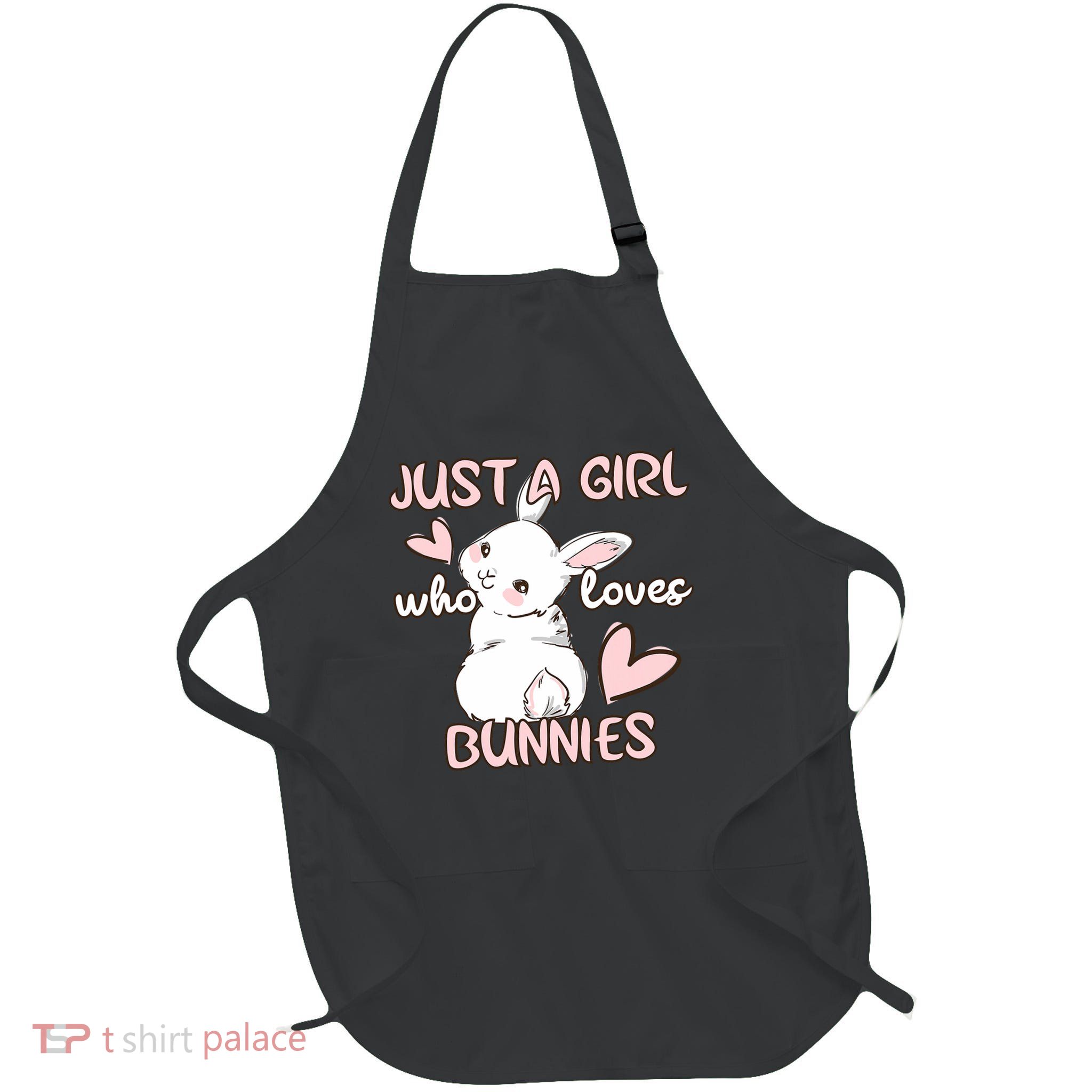 Bunny Lover Just A Girl Who Loves Bunnies Cute Pet Rabbit Full-Length Apron With Pockets