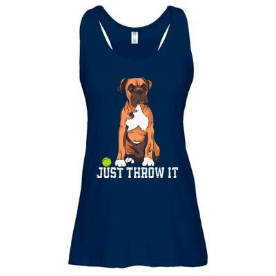 Boxer Love Just Throw It Play Fetch Dog Ladies Essential Flowy Tank